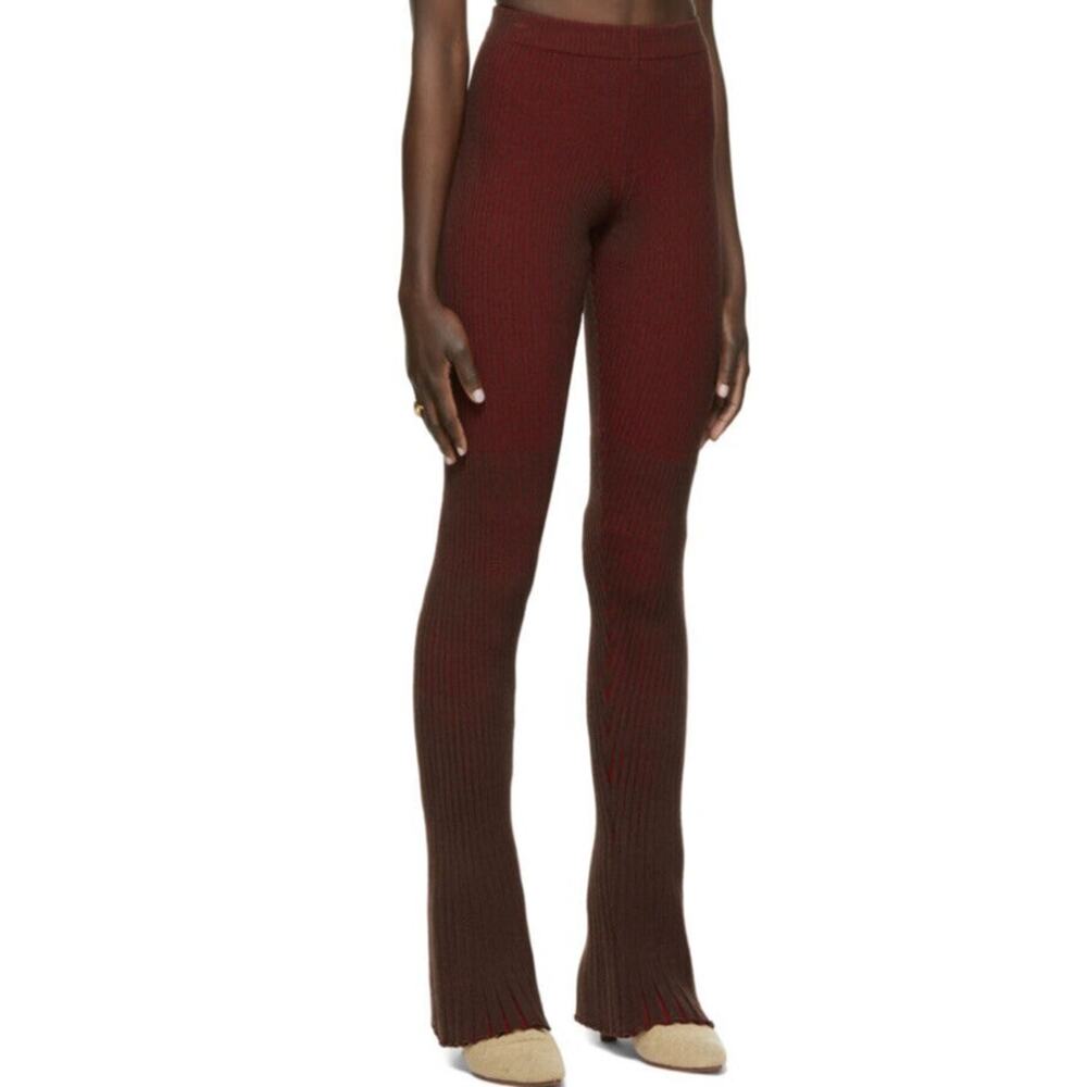 ISA BOULDER Red Bodyheat Flared Lounge Pants XS